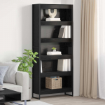 Raamaturiiul 2 tk Must tamm 80 x 30 x 155 cm Tehispuit