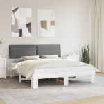 Voodiraam Pehme Peatoega peaga Helehall 180 x 200 cm Tahke m&auml;nd