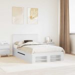 Voodi raam peaga valge 137 x 203 cm tehispuit