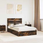 Laos voodi peaga Suitsetatud tamm 120 x 190 cm Tehispuit