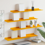 Ujuv riiul 4 tk Kollane sinep 80 x 18 x 2,5 cm Teras