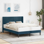 Voodiraam peatsiga Sinine 140 x 190 cm Samet