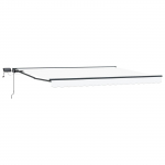 Manuaalne varikatus LED-idega Valge ja antratsiit 4,5 &times; 3,5 m