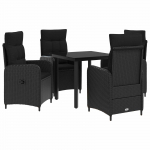 Diivanilaua komplekt padjaga padjaga 5 pcs Must