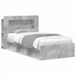 Voodiraam ladustamisega peaga Betoonhall 80 x 200 cm Tehispuit