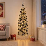 Kitsas kunstkuusk koos j&otilde;ulukuulidega 180 cm 300 LED-i