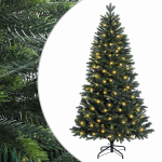 Kunstlik kokkupandav j&otilde;ulupuu 120 cm 150 LED-i soe valge