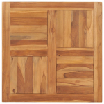 Lauaplaat, tiikpuu, kandiline, 70 x 70 x 2,5 cm