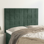 Voodipeatsid 4 tk, tumeroheline, 72x5x78/88 cm, samet