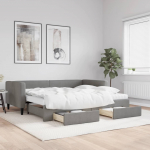 Diivanvoodi v&auml;ljat&otilde;mmatava osaga, tumehall, 90x200 cm, kangas
