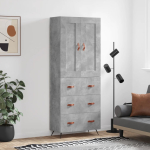 K&otilde;rge kapp, betoonhall, 69,5 x 34 x 180 cm,tehispuit