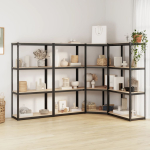 4 riiuliga riiulid 4 tk, antratsiithall, teras ja tehispuit