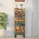 3 uksega k&otilde;rge kapp , 40 x 33 x 110 cm, taastatud puit ja raud