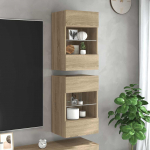 Seinakapid LED-tuledega teleri jaoks 2 tk, Sonoma tamm, 40x30x60,5 cm