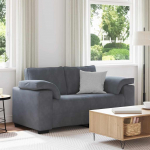Kahekohaline diivan, tumehall, 160 x 77 x 82 cm, samet