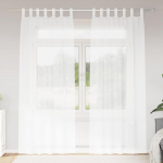 Voile kardin kardinatega 2 tk valge 260 x 140 cm pol&uuml;ester