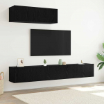 Tv kapikomplekt 3 tk must tamm 200 x 30 x 30 cm tehispuit