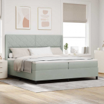 Kontinentaalvoodi madratsiga helehall 200 x 200 cm samet
