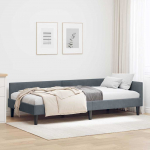 Nurga voodiraam peatsiga Tumehall 80 cm x 200 cm Samet