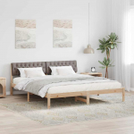 Voodiraam peatsiga Pruun ja taupe 180 x 200 cm M&auml;nnipuit