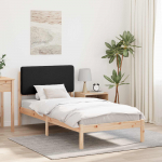 Voodiraam Pehme Peatoega peaga Must 80 x 200 cm Tahke m&auml;nd