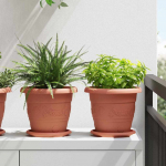 &Uuml;mmargune lillepott 6 tk kohviroosa &oslash; 26 x 21.5 cm plastmass