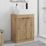 Vannitoa kraanikauss Artisan tamm 54 x 35 x 83 cm Tehispuit