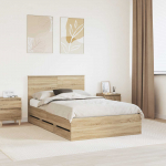 Voodi raam sahtliga peaga sonoma tamm 120 x 200 cm inseneripuit