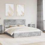 Voodi peatsiga sahtliga betoonhall 200 x 200 cm tehispuit