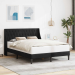 Voodiraam peatsiga Must 140 x 190 cm Samet