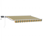Manuaalne varikatus LED-idega 3 x 2,5 m Pol&uuml;ester PU-kattega