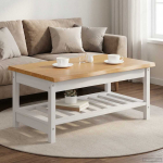 VidaXL Kohvilaud EKAI Valge 100 x 60 x 45,5 cm Toekas m&auml;nnipuit