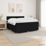 LED kastivoodiga madrats LED-ribadega Must 200 x 200 cm kangas