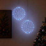 J&otilde;ulufiniaalne valgus 2 tk 240 LED-i Sinine L&auml;bim&otilde;&otilde;t 40 x 42 cm