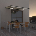 K&auml;sitsi sisset&otilde;mmatav varikatus, LED, 350x250 cm kollane, valge