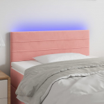 LED-voodipeats, roosa, 90x5x78/88 cm, samet