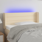 LED-voodipeats, kreemjas, 93x16x78/88 cm, kangas