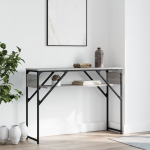 Riiuliga konsoollaud, hall sonoma tamm, 105x30x75 cm, tehispuit