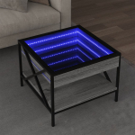 Diivanilaud LED-tuledega, hall sonoma tamm, 50x50x38cm