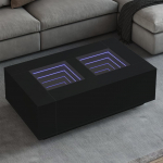 Diivanilaud LED-tuledega, must, 116 x 69 x 40cm