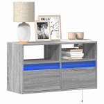 Teleri seinakapp LED-tuledega, hall sonoma tamm 80 x 31 x 45 cm