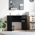 Laud sahtliga riiuliga must tamm 90 x 49 x 75 cm tehispuit