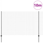 Keevitatud traadi aed koos 10 u-postiga hall 1,6 x 10 m teras