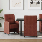 Ratastega S&ouml;&ouml;gi-toolid 2 tk Kl&auml;biv pruun 57 x 67 x 95 cm