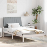 Voodiraam peatsiga Valge 100 x 200 cm Tahke m&auml;nd