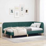 Nurga voodiraam Tume rohelise 90 x 190 cm kangas