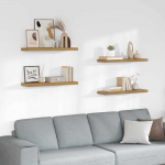 Seinariiul hoiulaekaga 4 tk Pruun 90 x 23,5 x 4 cm Tehispuit
