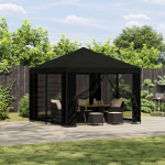 Paviljon 3 x 3 m Must Pol&uuml;ester ja teras 190