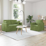 Diivan 2 tk hele roheline 138 x 78 x 80 cm samet