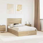 Laos voodi peaga sahtliga Sonoma tamm 120 x 200 cm Tehispuit